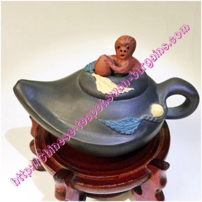 Monkey Motif Green Yixing Zisha Teapot Singapore