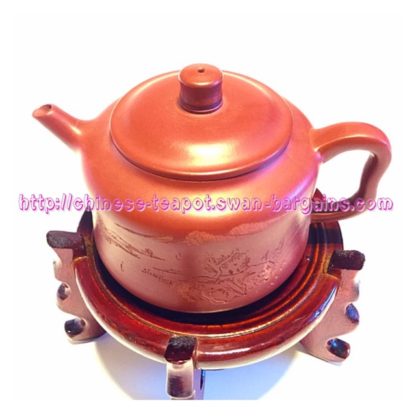 Mountain Scenery Engraving Slim Waist Zisha Teapot Singapore