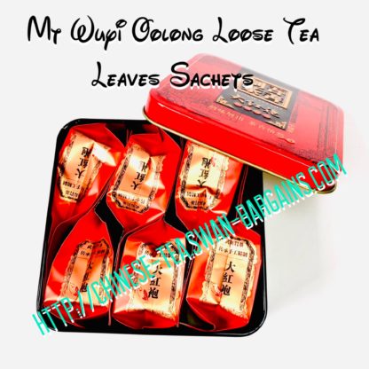 6pcs Mt Wuyi Da Hong Pao Oolong Loose Tea Leaves Sachets in Tin Box Singapore