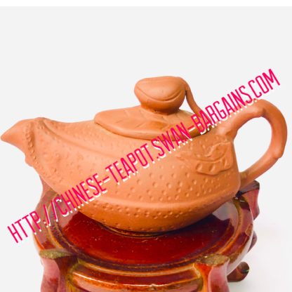 Red Chayote Lotus Leaf Motif Yixing Zisha Teapot